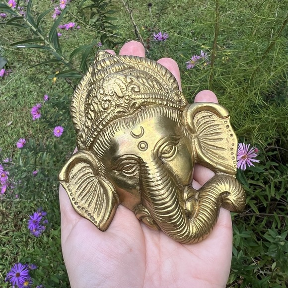 Beautiful Lord Ganesha Face Statue Wall Hanging Christmas Gift Home Decor Art - Picture 2 of 13